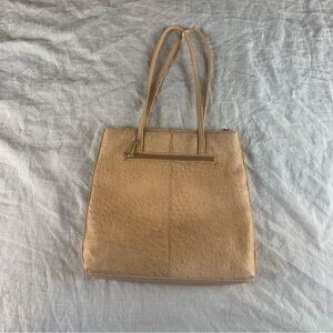Stone Mountain Beige Ostrich Double Strap Shoulder Bag Medium Shoulder Bag‎